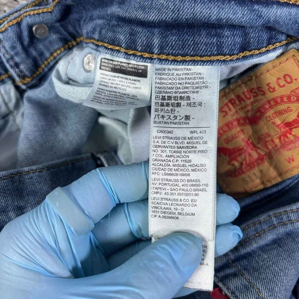 Levis 511 Jeans Slim Fit Medium Wash Stretch Denim Mens 31x30 Blue Workwear